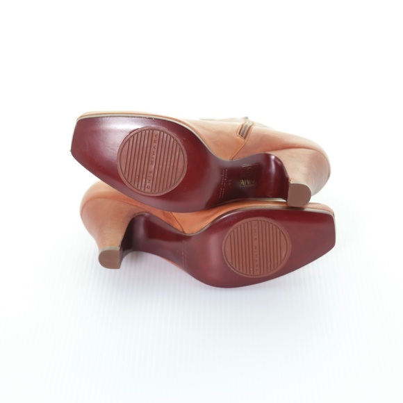 NWOT Chie Mihara Flower Corsage Brown Leather Ankle Boots 41/11M Steampunk Artsy - Picture 8 of 11